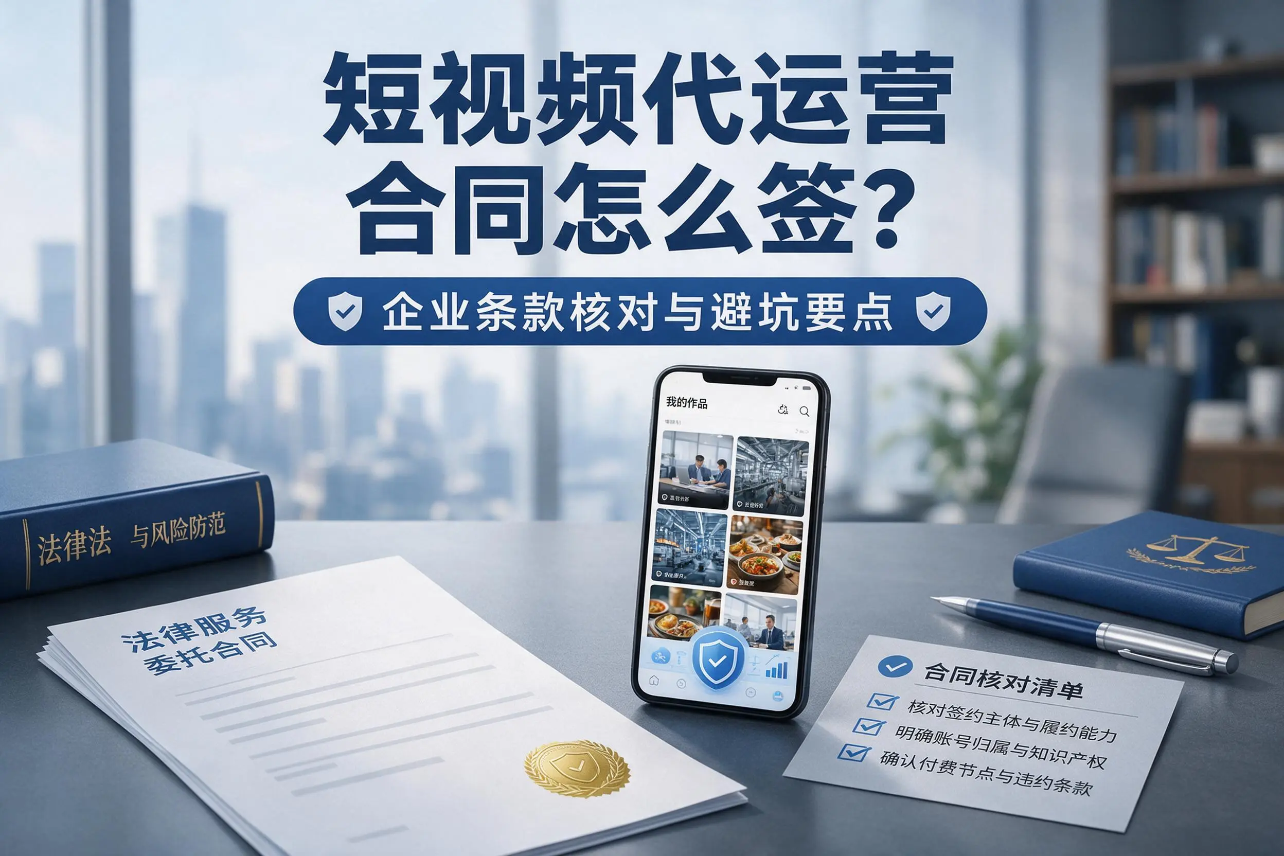 短视频代运营合同怎么签？茂名企业条款核对与避坑要点