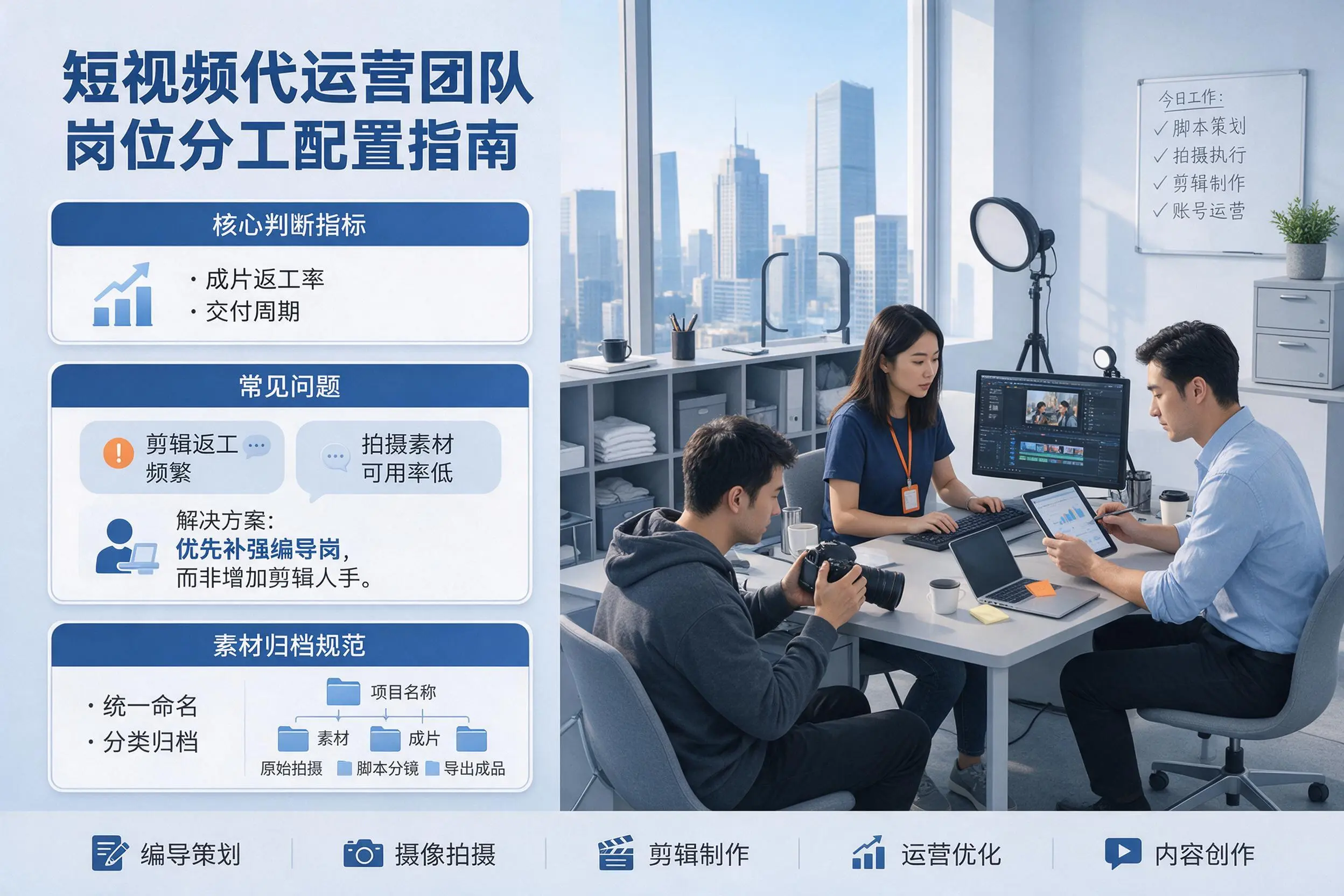 短视频代运营团队如何配置?茂名企业岗位分工科普说明