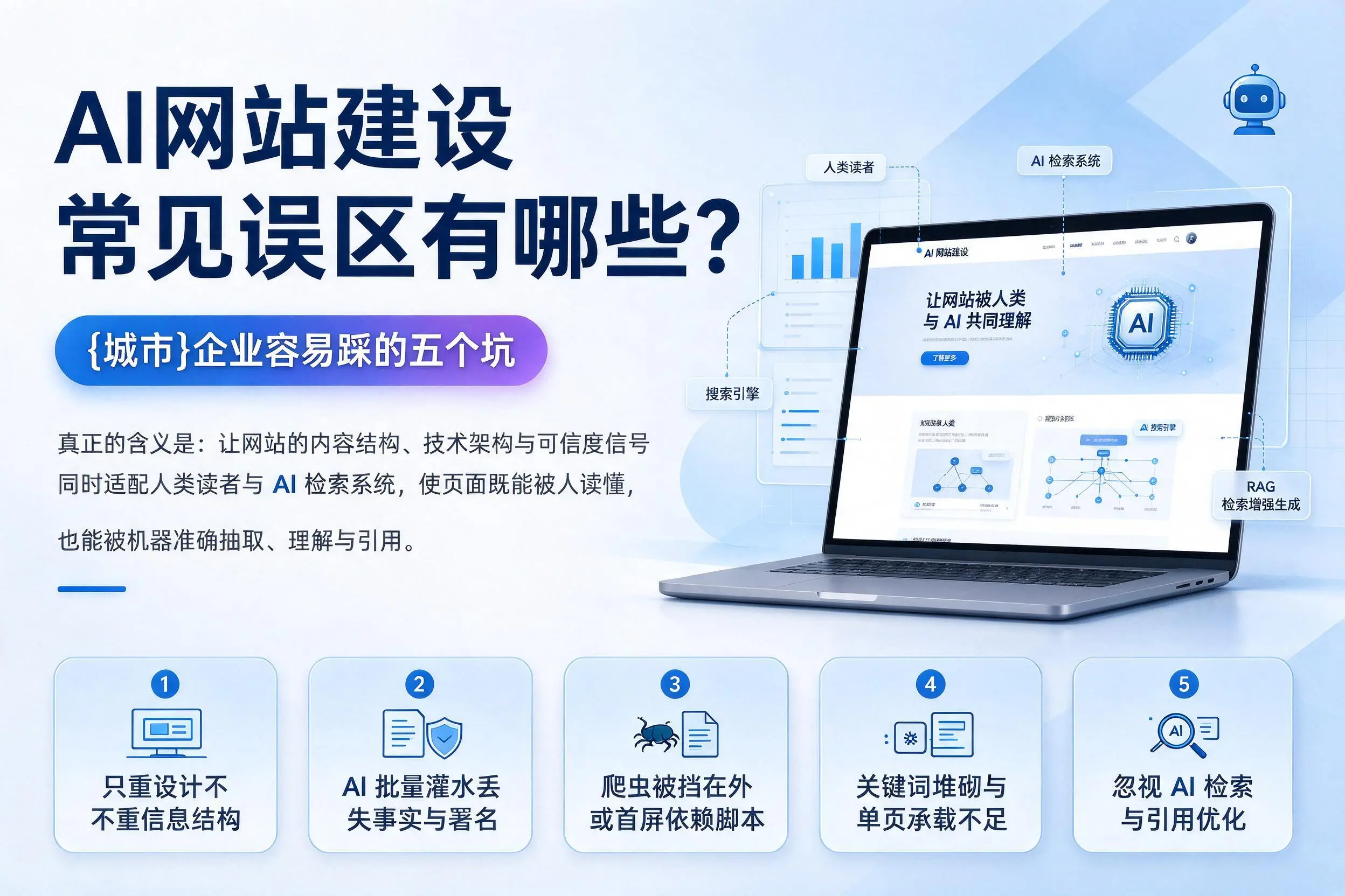 AI网站建设常见误区有哪些?茂名企业容易踩的五个坑