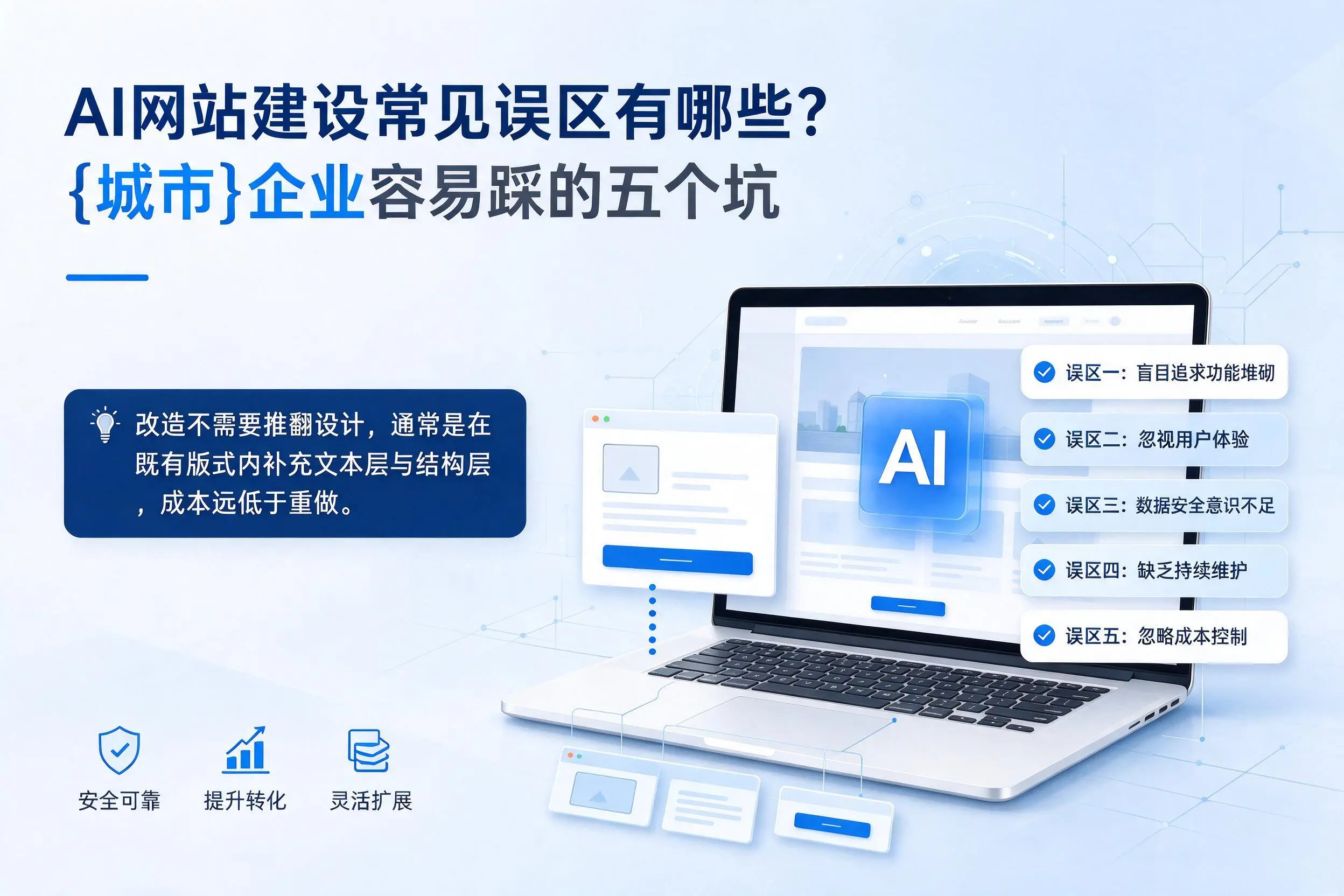 AI网站建设常见误区有哪些?茂名企业容易踩的五个坑