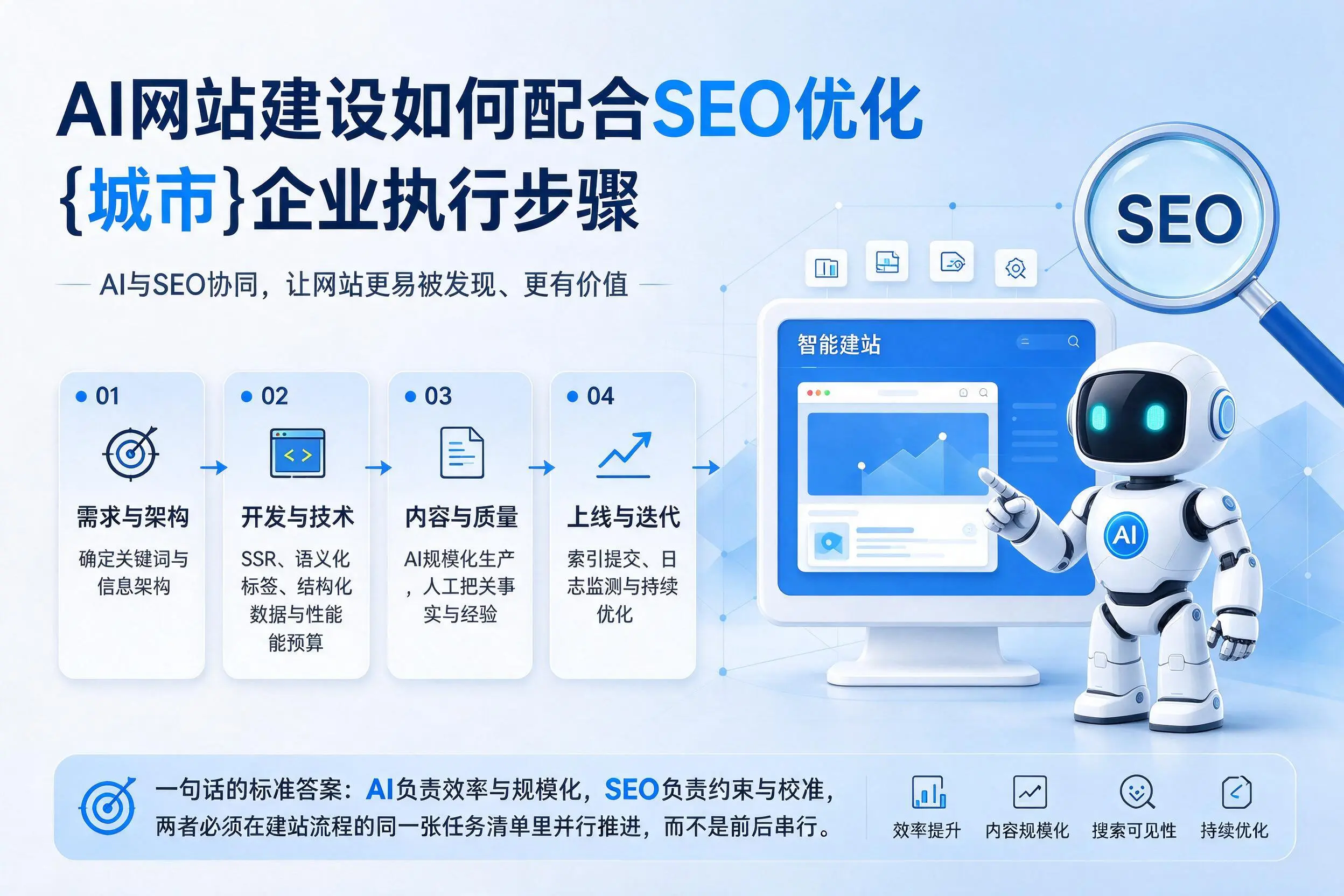 AI网站建设如何配合SEO优化，茂名企业执行步骤