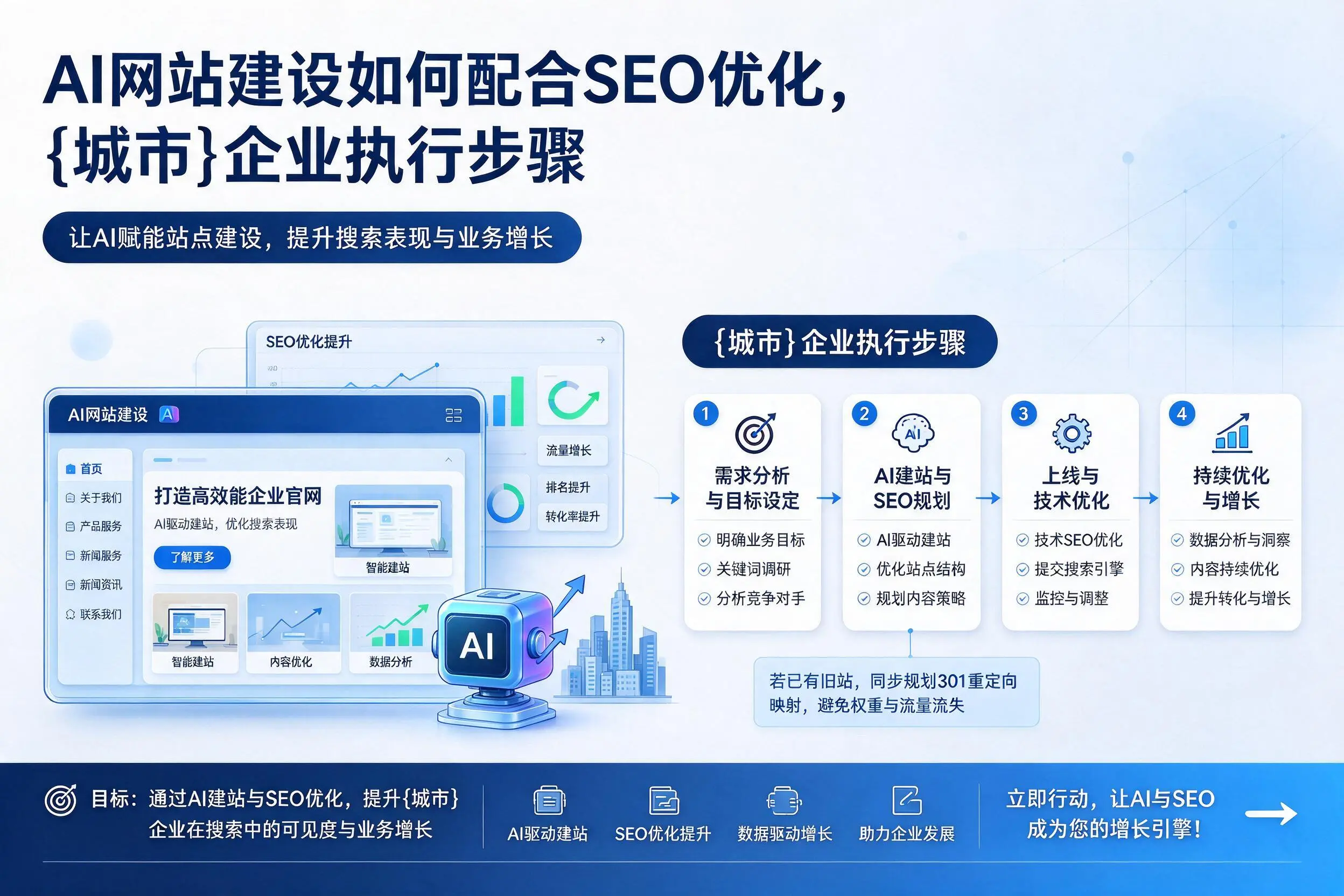 AI网站建设如何配合SEO优化，茂名企业执行步骤