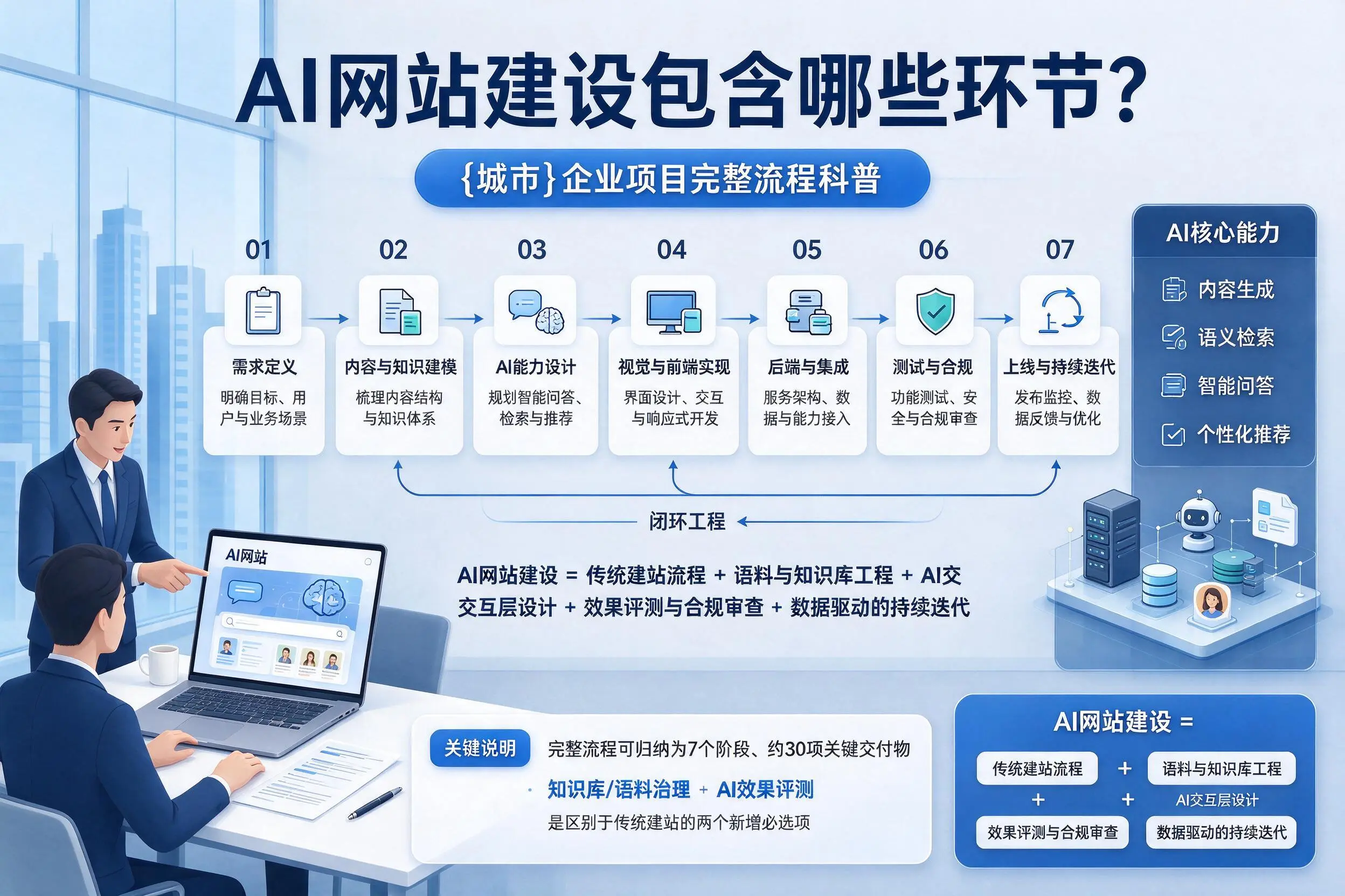 AI网站建设包含哪些环节?茂名企业项目完整流程科普