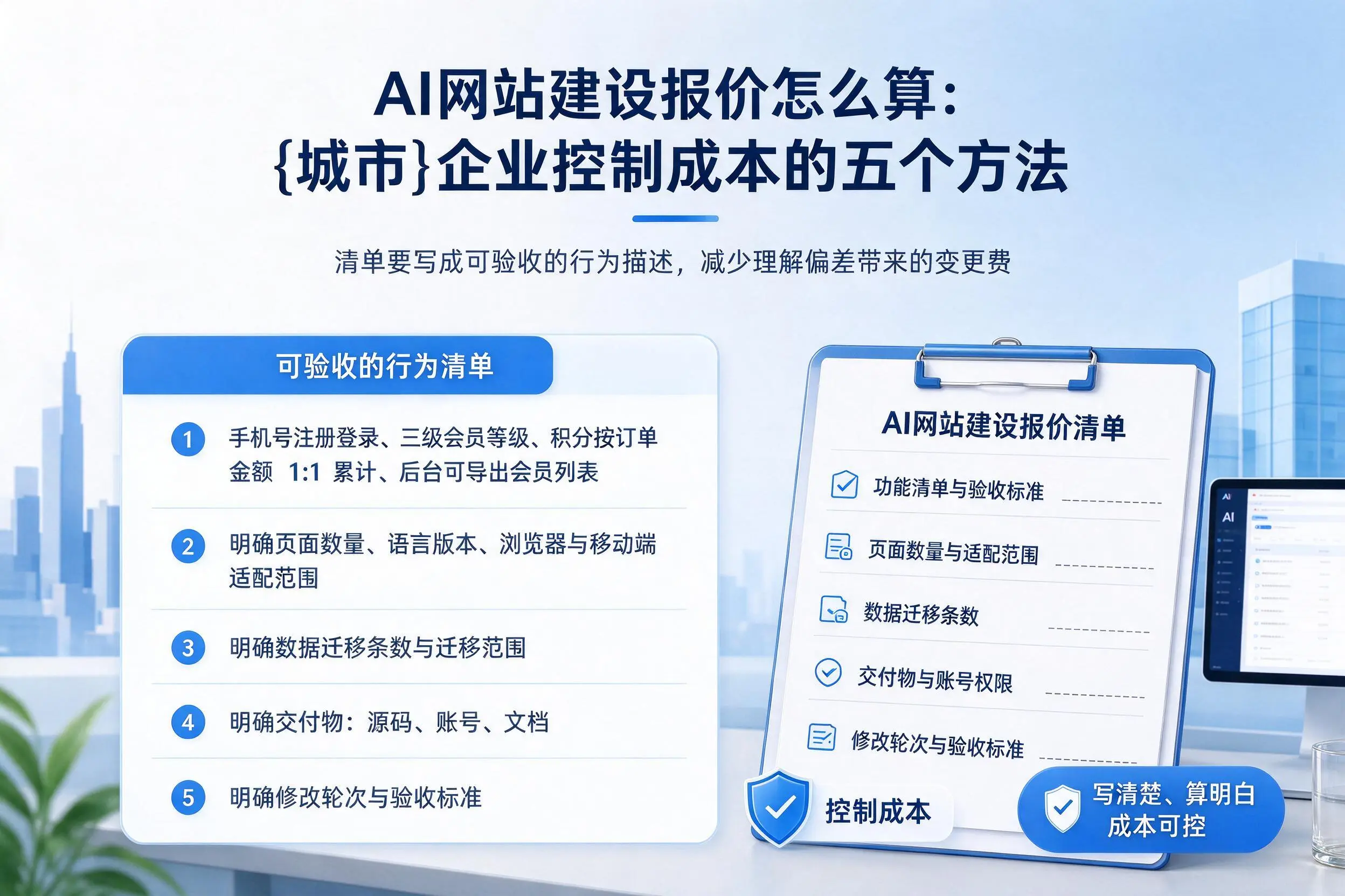 AI网站建设报价怎么算:茂名企业控制成本的五个方法